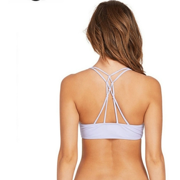 Volcom Simply Solid V Neck Swimsuit Bikini Top - Picture 3 of 5